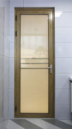 卫生间铝门 型号：KL-WP三字格  颜色：卡迪木